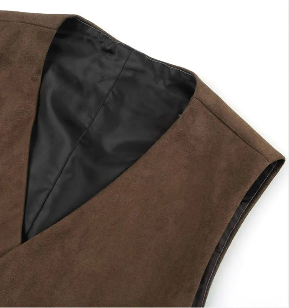 Gilet Costume Homme Col V Laine - Double Boutonnage Cintrée Mariage