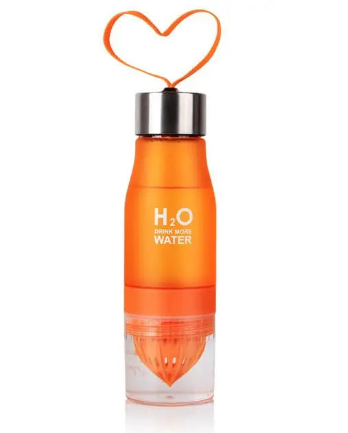 Bouteille Eau H2O Infuseur Citron 650ml - Gourde Plastique Détox Fruit