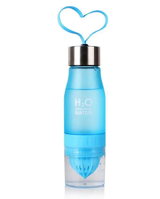Bouteille Eau H2O Infuseur Citron 650ml - Gourde Plastique Détox Fruit