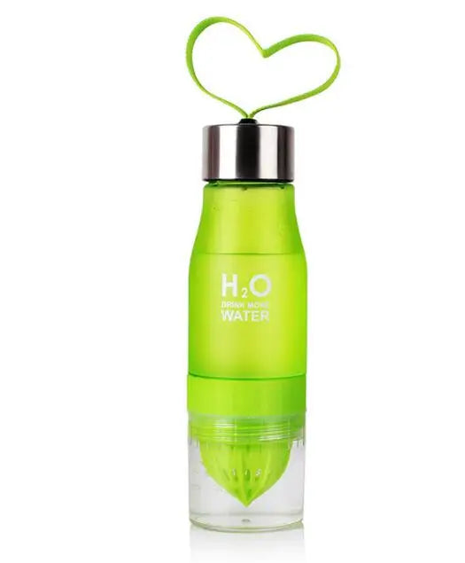 Bouteille Eau H2O Infuseur Citron 650ml - Gourde Plastique Détox Fruit