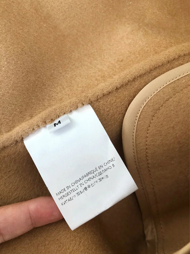 Manteau Long Laine Cachemire 90/10 Femme - Double Face Chaud Épais Hiver