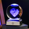 Boule Cristal 3D LED Multicolore - Veilleuse Décorative Chambre Design