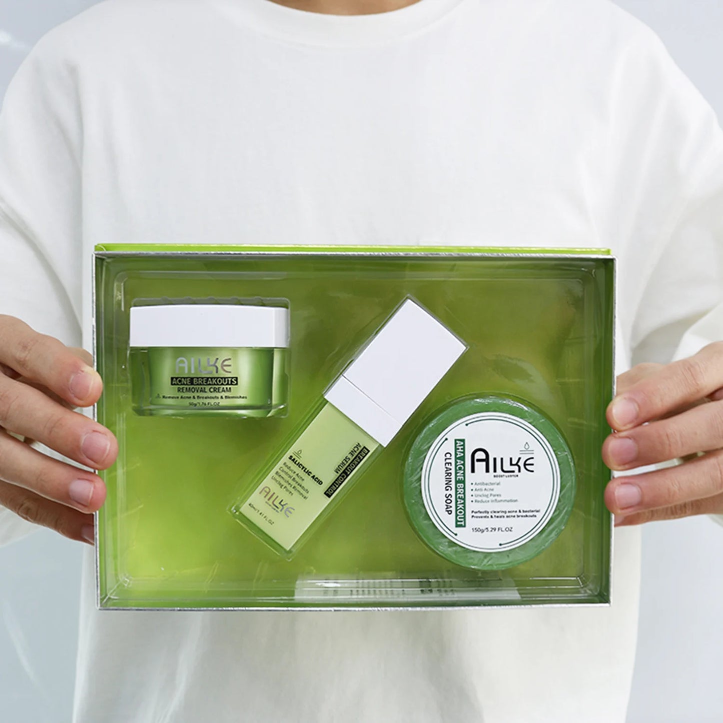 Premium Vegan Anti-Acne Care Set - Scars Pimples Blackheads 3 Pieces