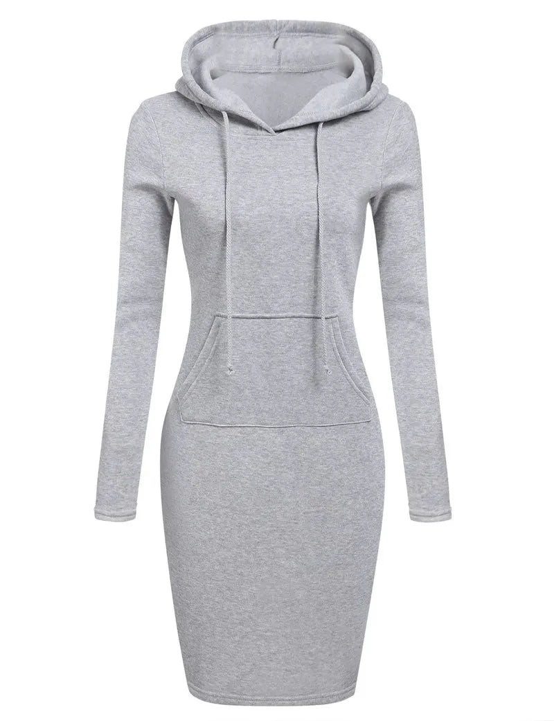 Robe Femme à Capuche Automne - Vêtement Décontracté Confortable
