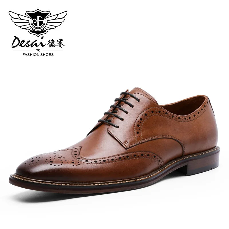 Chaussures DESAI Cuir Véritable Richelieu - Robe Affaires Gentleman Homme Cadeau
