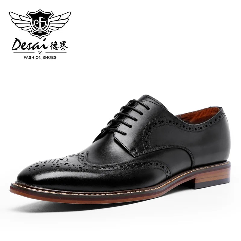 Chaussures DESAI Cuir Véritable Richelieu - Robe Affaires Gentleman Homme Cadeau