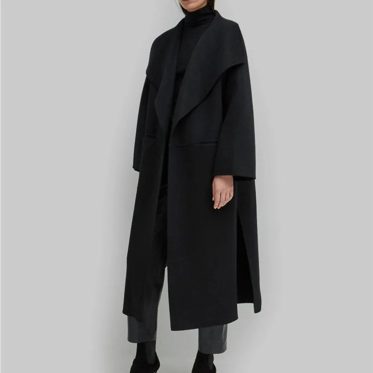 Manteau Long Laine Cachemire 90/10 Femme - Double Face Chaud Épais Hiver