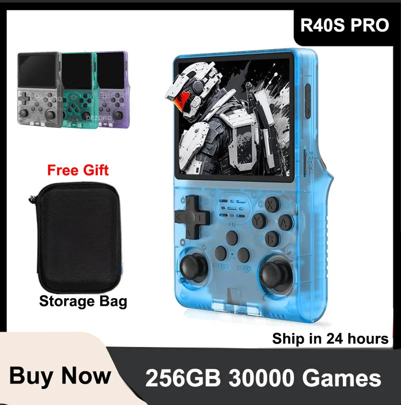 Mini Console Rétro R40S PRO 256GB - 30000 Jeux Classiques Écran IPS 3.5" Portable