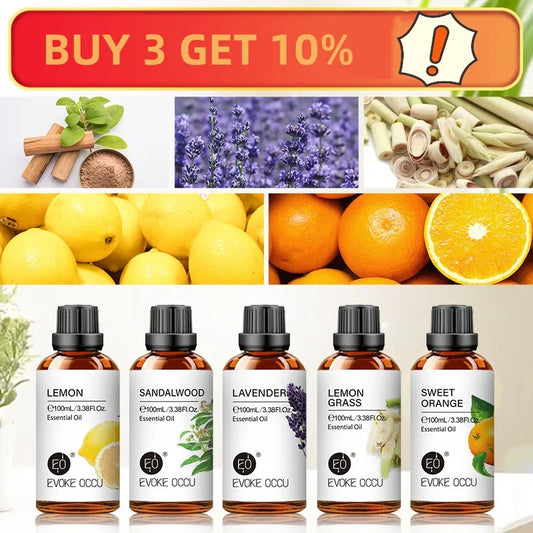 EVOKE Essential Oils Collection 100ml - Lavender Vanilla Eucalyptus Premium