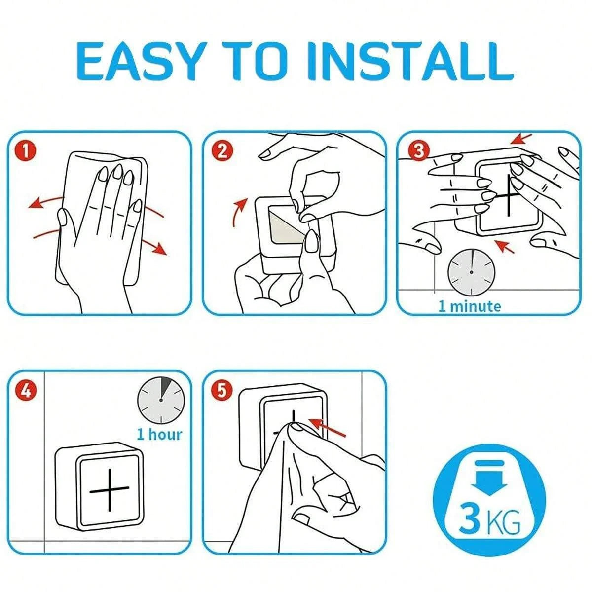 Porte-Serviettes Auto-Adhésif Mural - Crochets Rangement Cuisine