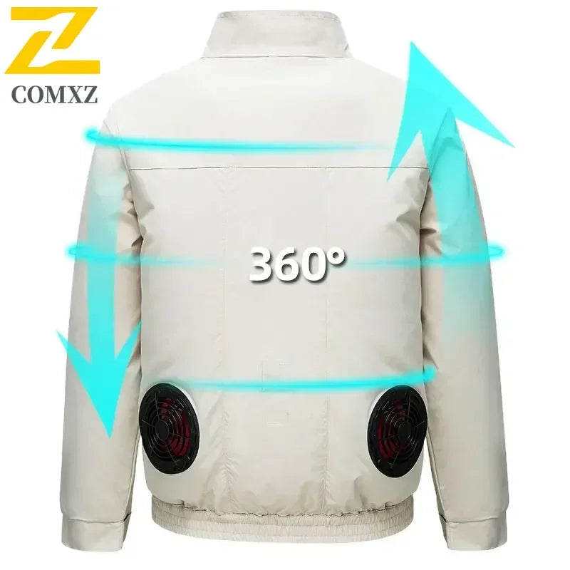 Veste Ventilateur USB Homme Femme - Climatisation Refroidissement Corps Pêche Travail
