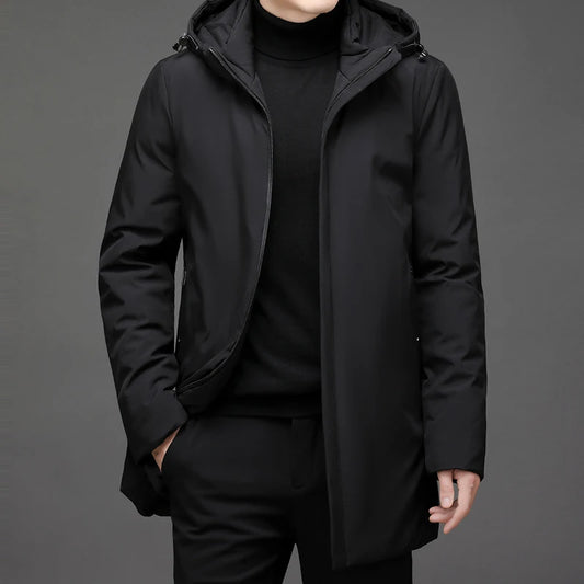 Manteau Rembourré Homme Version Japonaise - Veste Duvet Capuche Automne Hiver