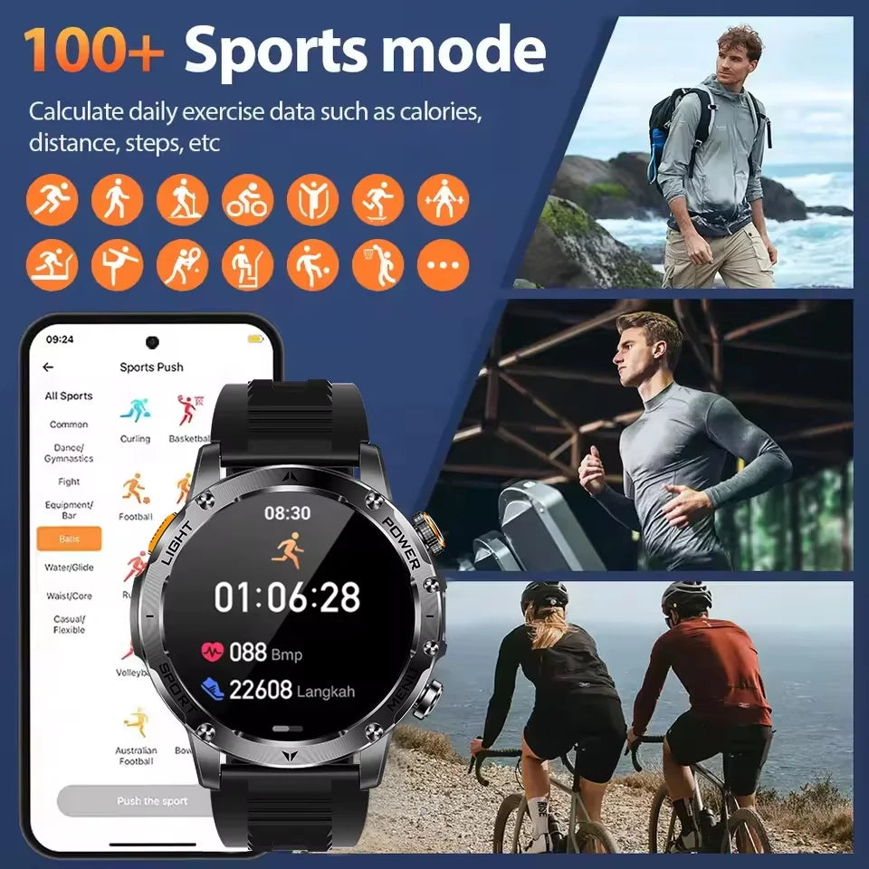 2025 extérieur nouveau 1000mAh batterie t-rex 3 qualité militaire montre intelligente hommes IP69K étanche GPS HD Bluetooth appel 100 + montre de sport