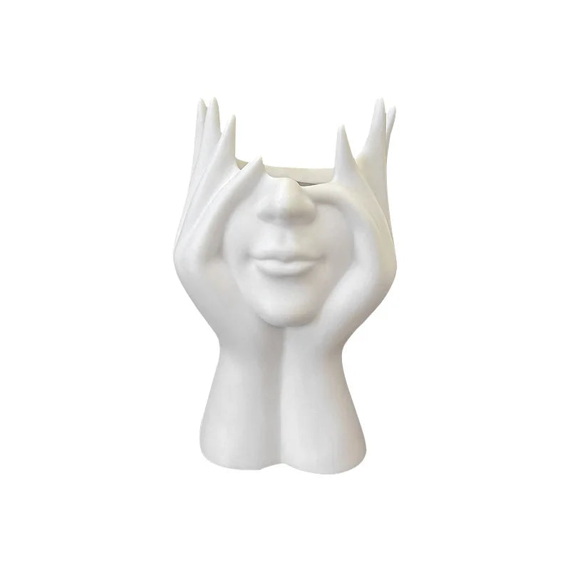 Porte-Brosse Maquillage Visage Blanc - Organisateur Rangement Cosmétiques Bureau