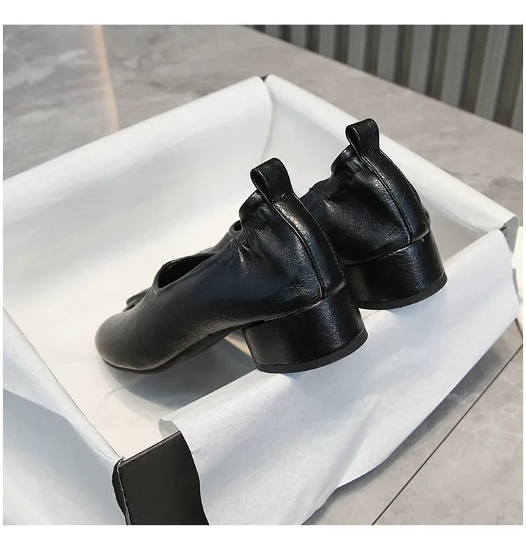 Chaussures Tabi Ninja Femme 3cm Talon - Ballet Souples Mocassins Décontractées