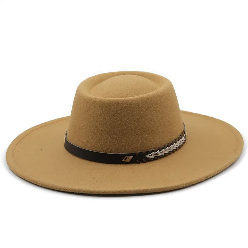 Chapeau Fedora Feutre Style Britannique - Bord Large Jazz Luxe Unisexe