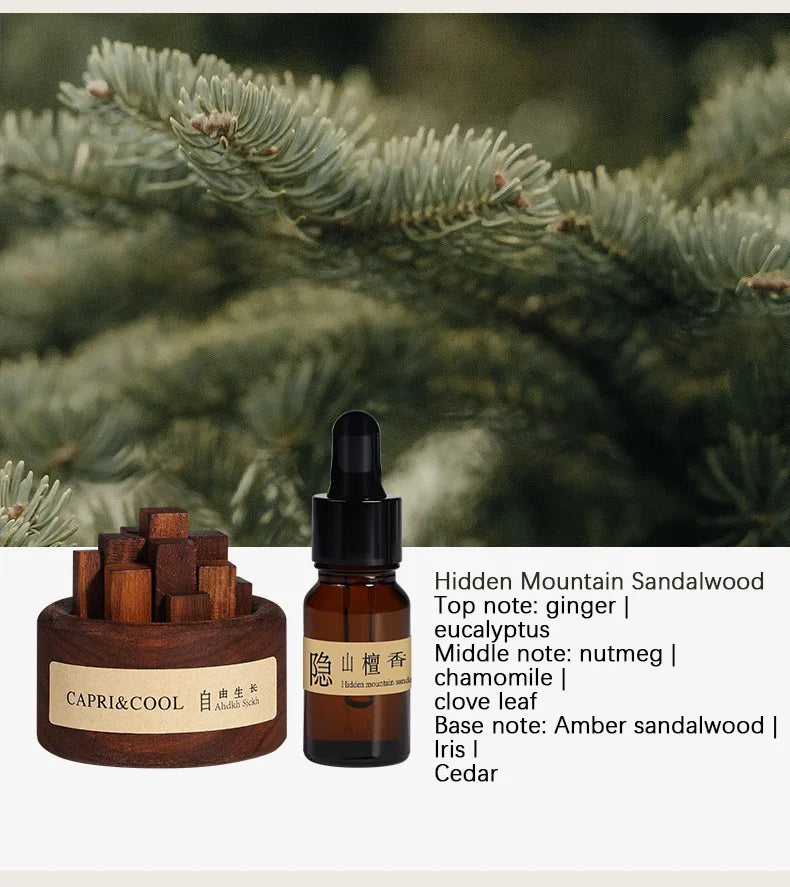 Incense Scented Natural Essential Oil Aromatherapy with Glass Dropper Black Walnut Wood Sticks Car Air Freshener Perfume