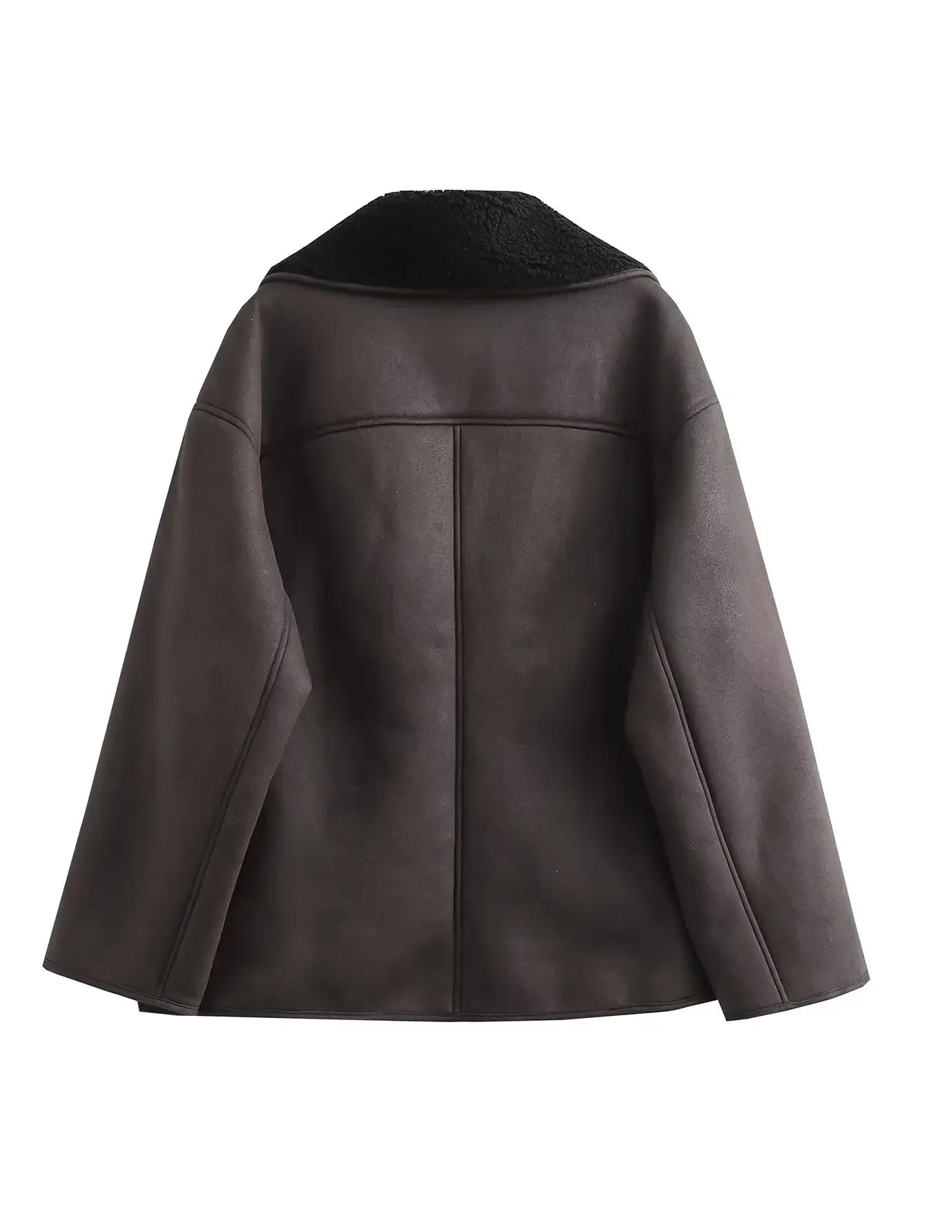 Veste Femme Peluche Synthétique Laine - Manteau Chaud Automne Hiver