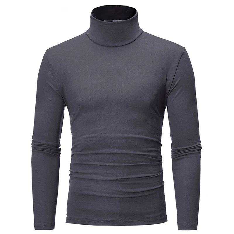 Sous-Vêtements Thermiques Homme Col Haut - T-Shirt Manches Longues Mince Automne Hiver