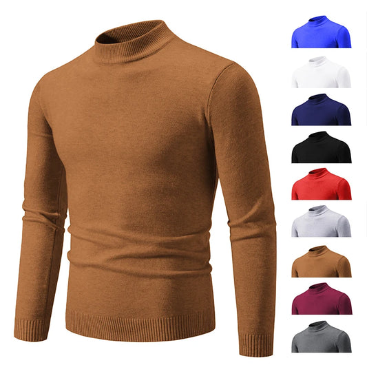 Pull Col Roulé Tricoté Homme Femme - Demi Col Haute Qualité Automne Hiver Unisexe