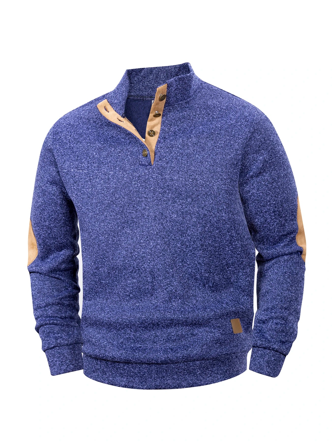 Pull Polo Henley Homme Col Montant Boutonné - Manches Longues Sport Printemps Automne