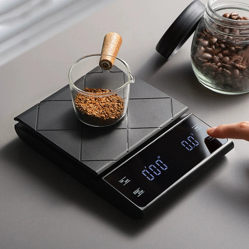 Balance électronique numérique de poids de cuisine, 3kg/0.1g, haute précision, pour café, Portable avec minuterie, expresso alimentaire