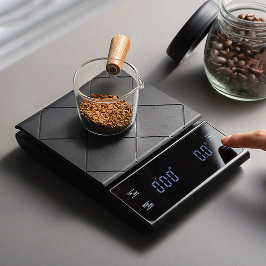 Balance électronique numérique de poids de cuisine, 3kg/0.1g, haute précision, pour café, Portable avec minuterie, expresso alimentaire