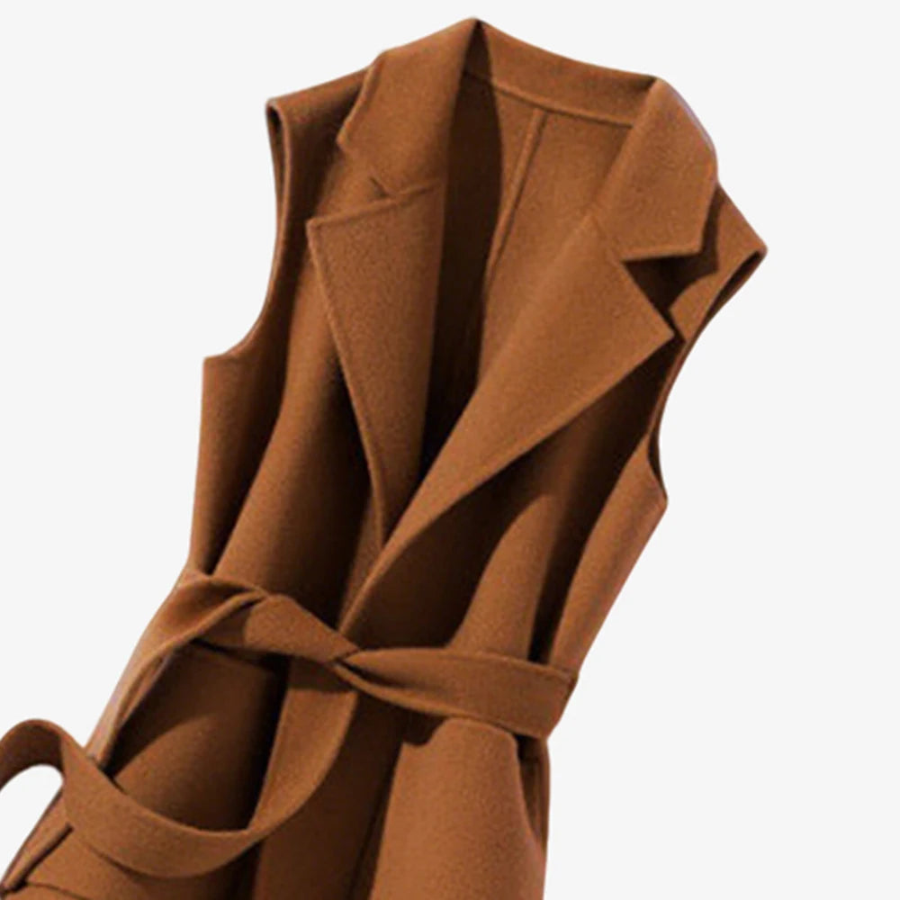 Gilet Femme Coréen Mi-Long - Sans Manches Élégant