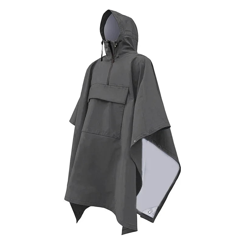 Veste Pluie DulTechwear Multifonction Unisexe - Imperméable Camping Surdimensionné Capuche Everak