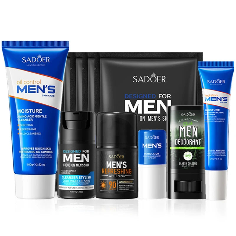 SADOER Men's Complete Care Kit - 6 Face and Body Products