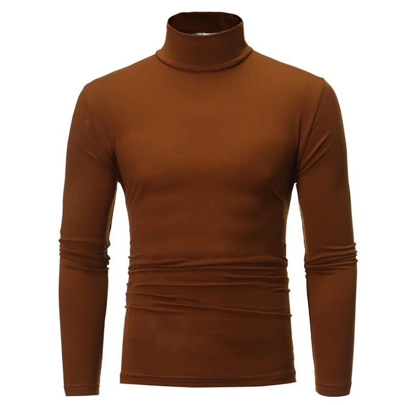 Sous-Vêtements Thermiques Homme Col Haut - T-Shirt Manches Longues Mince Automne Hiver