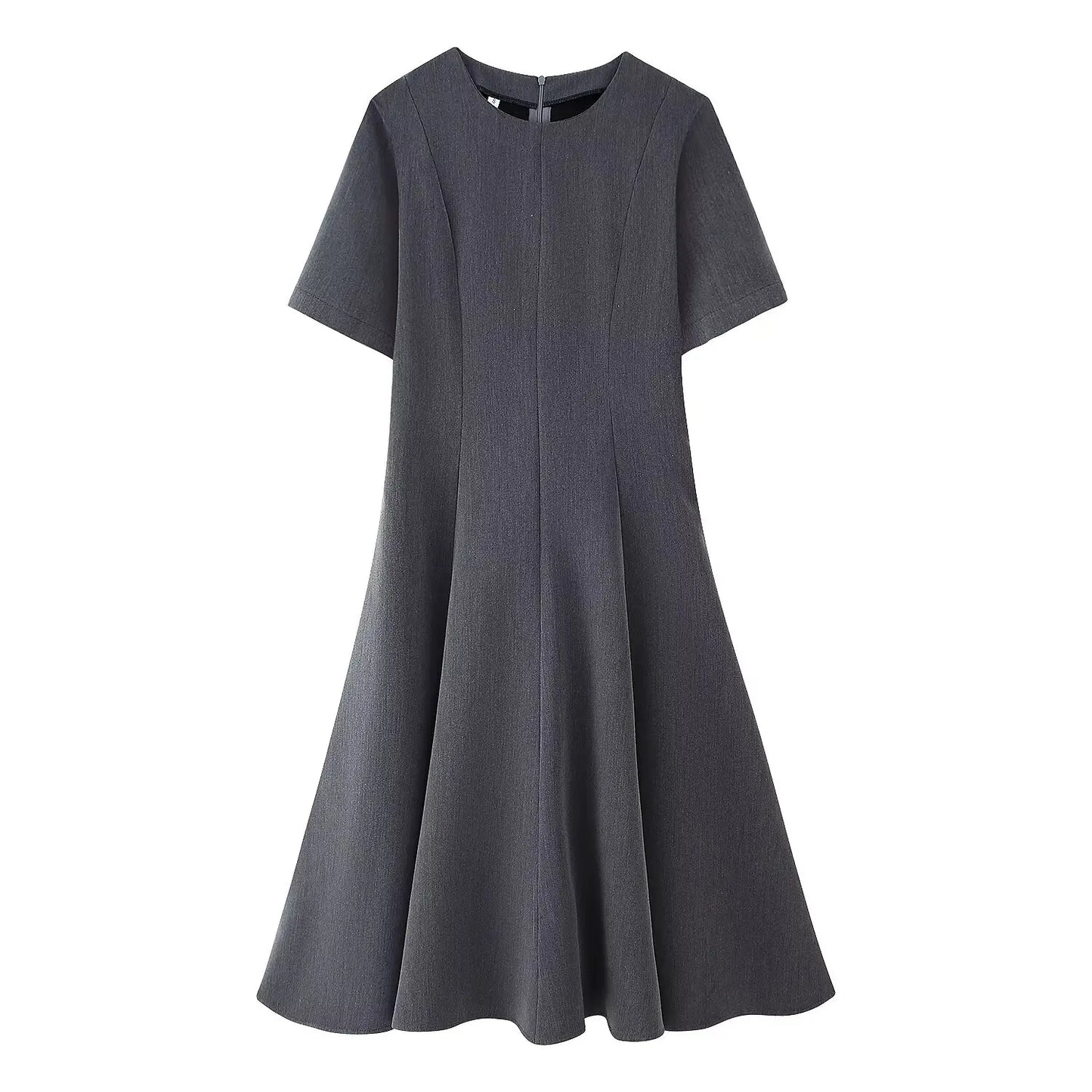 Robe Femme Col Rond Deux Couleurs - Large Balançoire Style Européen Américain