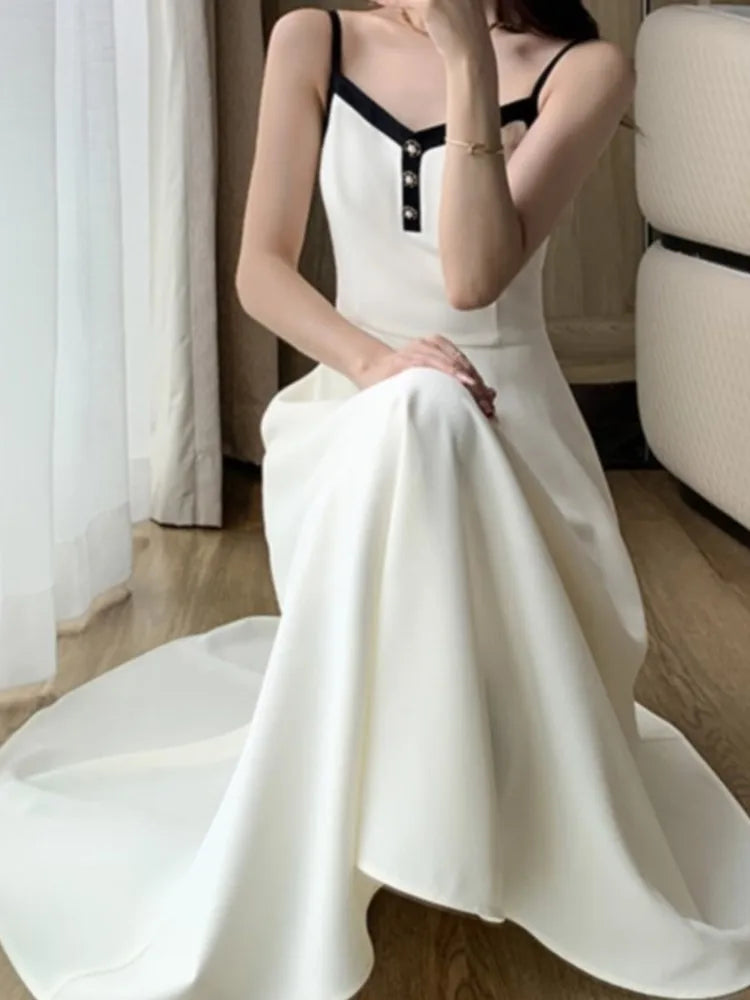 Ensemble 2 Pièces Femme - Manteau Court Robe Camisole Midi Ligne A Printemps Coréen