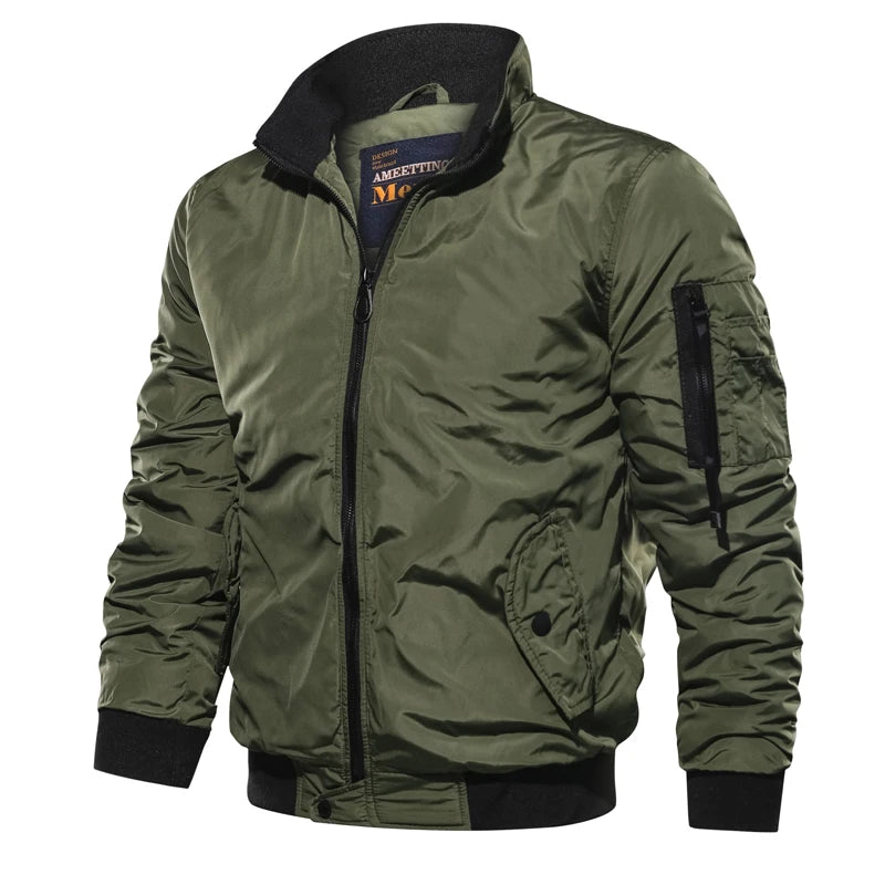 Veste Bomber Militaire Homme - Coupe-Vent Armée Outdoor Casual Grande Taille Automne Hiver
