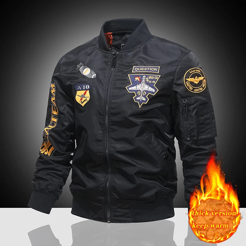 Veste Pilote MA-1 Homme - Travail Américain Baseball Chaud Ventilateur Militaire Automne Hiver