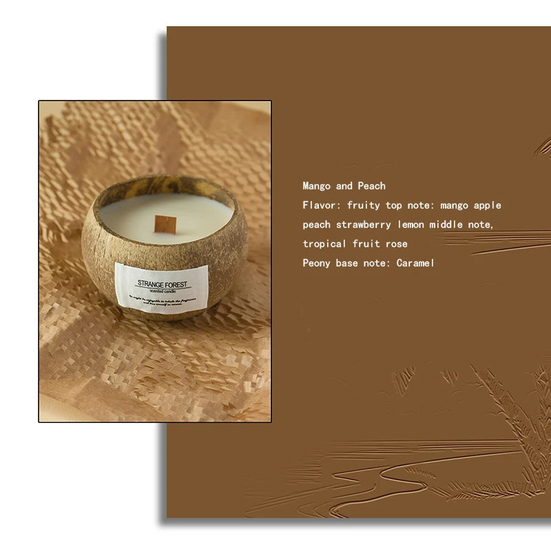 Coconut Shell Aromatherapy Candle - Premium Vegetable Wax