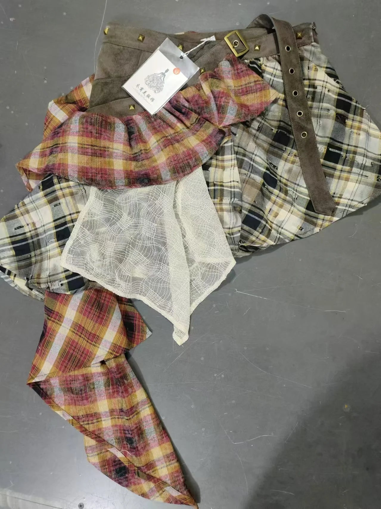 Jupe Femme Y2K Streetwear Ligne A - Patchwork Carreaux Automne 2024