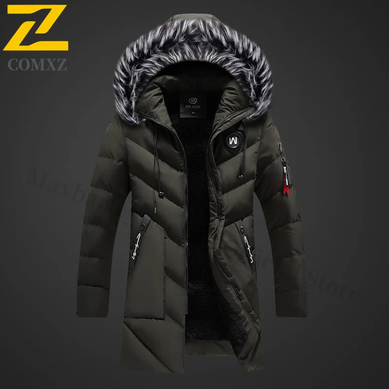 Parka Homme Hiver 2025 - Manteau Capuche Coupe-Vent Ski Voyage Neige