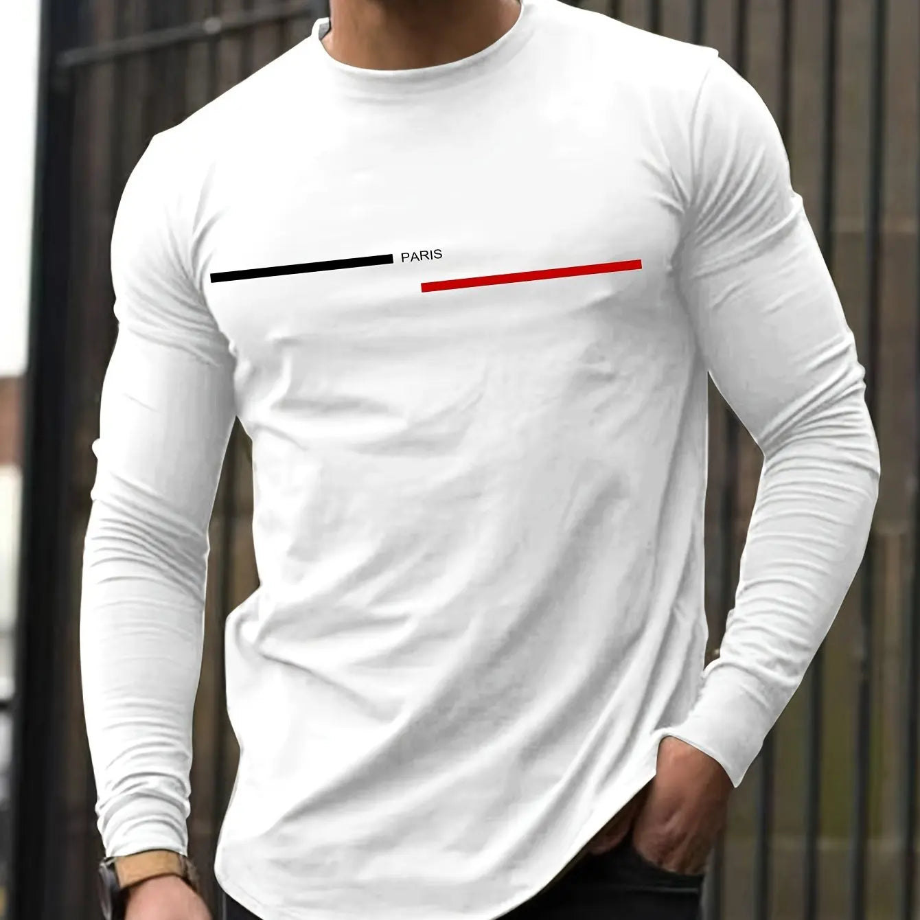 T-Shirt Homme ROME Manches Longues - 100% Coton Col Rond Ample Grande Taille