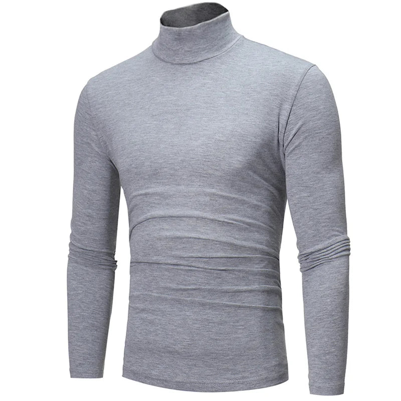 Sous-Vêtements Thermiques Homme Col Haut - T-Shirt Manches Longues Mince Automne Hiver