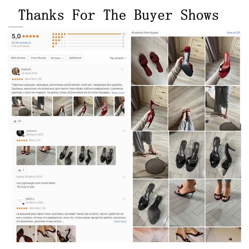 Sandales Mules Cuir Verni Talons Fins - Escarpins Ouverts Mode Femme 2025