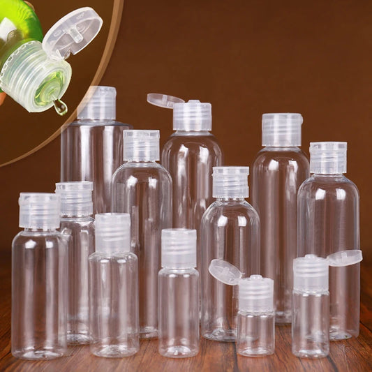 Set of 50 Multi-Size Plastic Squeeze Bottles - DIY Cosmetic Travel