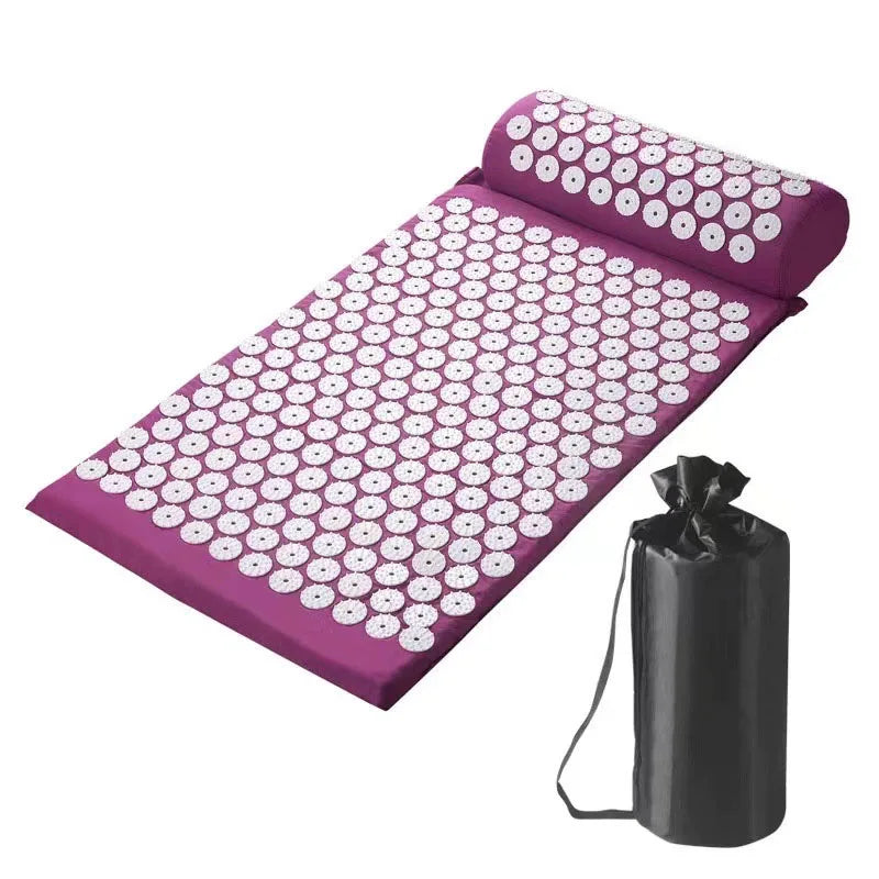 Tapis Acupression Massage Yoga + Oreiller - Soulage Douleur Stress Dos