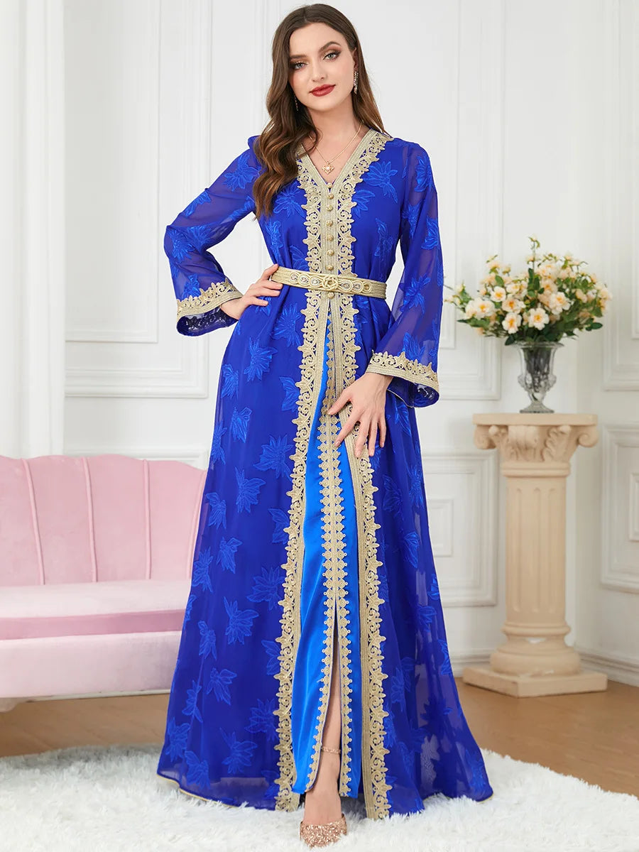 Abaya Robe Musulmane Luxe Kaftan - Islam Kimono Caftan Marocain Dubaï Ramadan