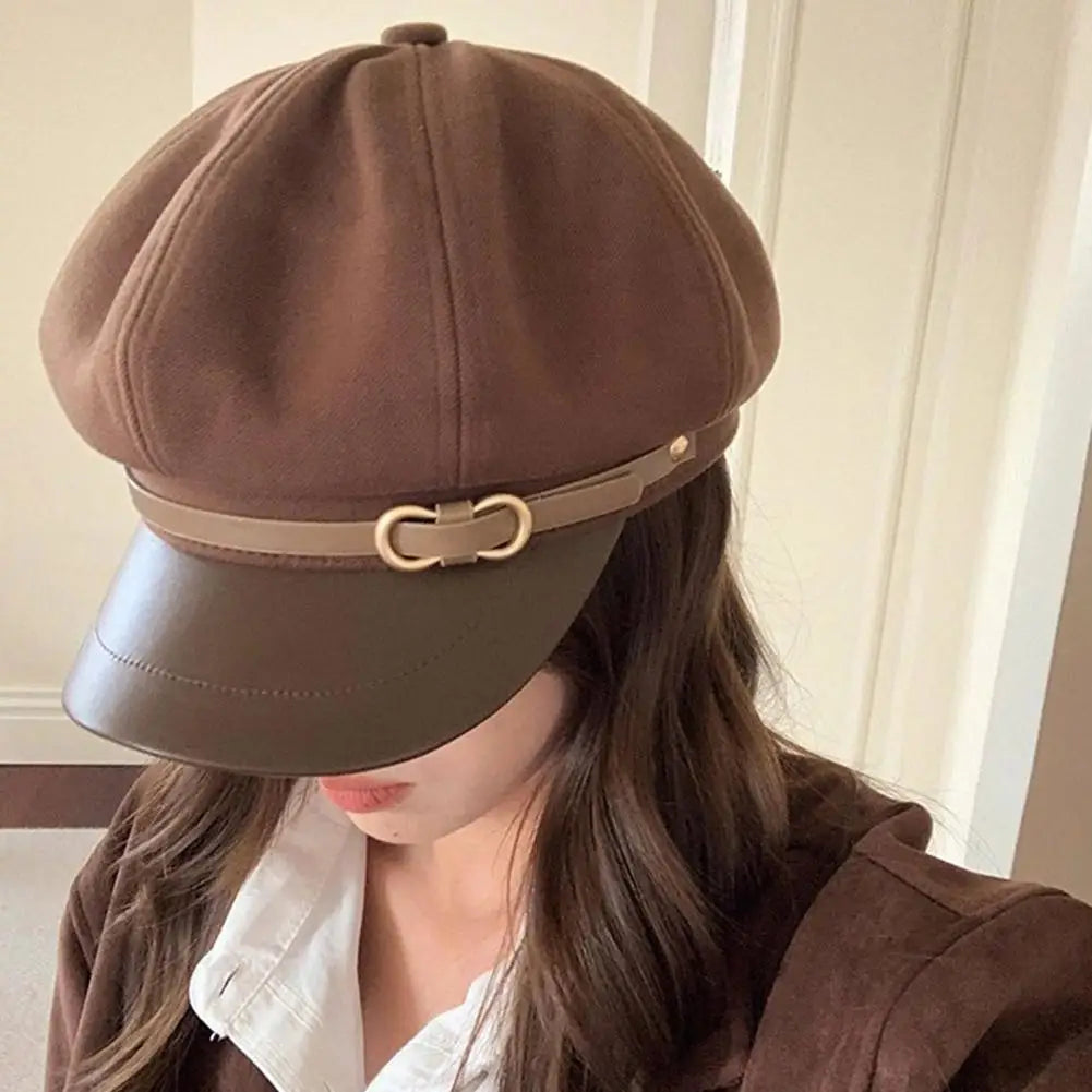 Béret Britannique Rétro Femme - Casquette Octogonale Printemps Automne