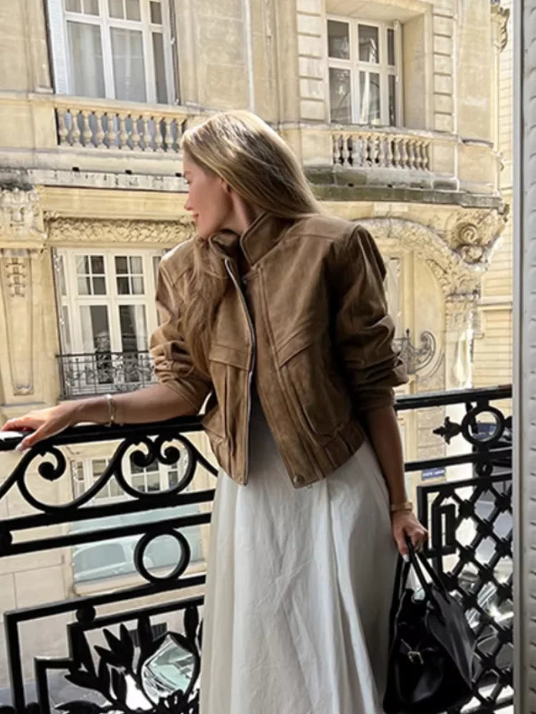 Veste Femme Rétro Automne Printemps - Coupe Ample Multi-Poches Tendance