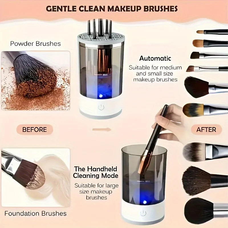 USB Makeup Brush Cleaner - Automatic Washer and Dryer Without Battery