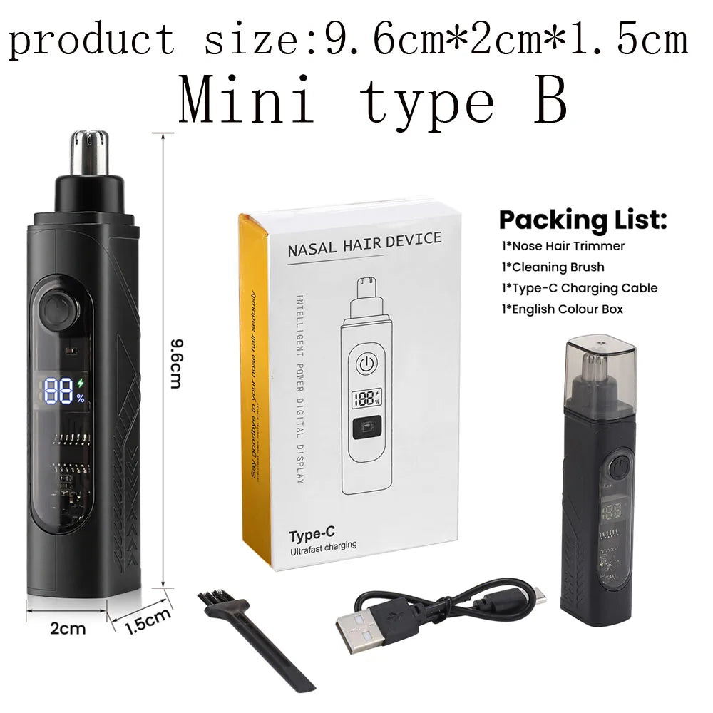 Mini Rasoir Électrique Voyage USB-C - Tondeuse Nez Oreilles Rechargeable