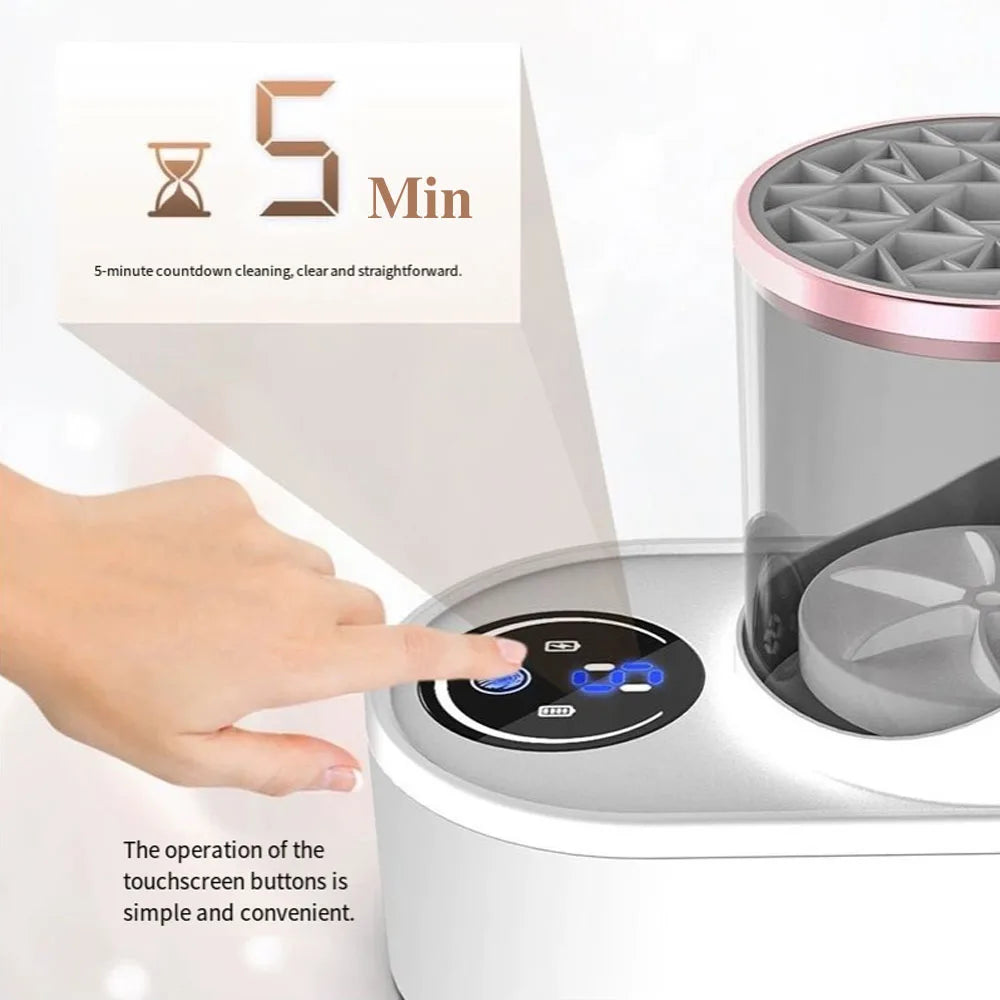 Electric Makeup Brush Cleaner Machine Beauty Tool Accessories USB Charging Makeup Brush Cleaner and Dryer Holiday Gift for Ladies