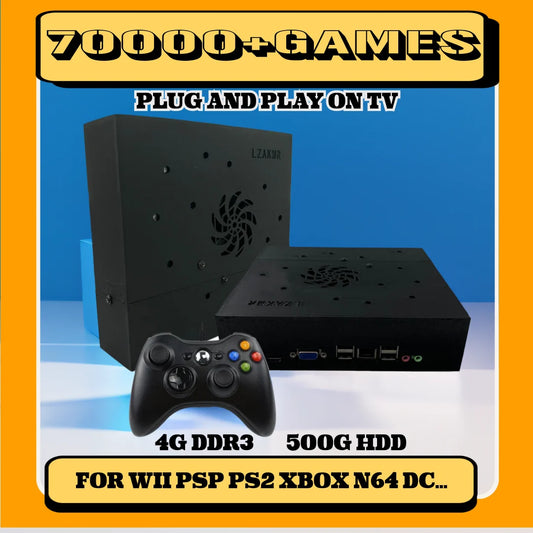 Console de Jeu Rétro X8 500GB - 70000+ Jeux Wii PS2 PSP GameCube 4K Plug & Play